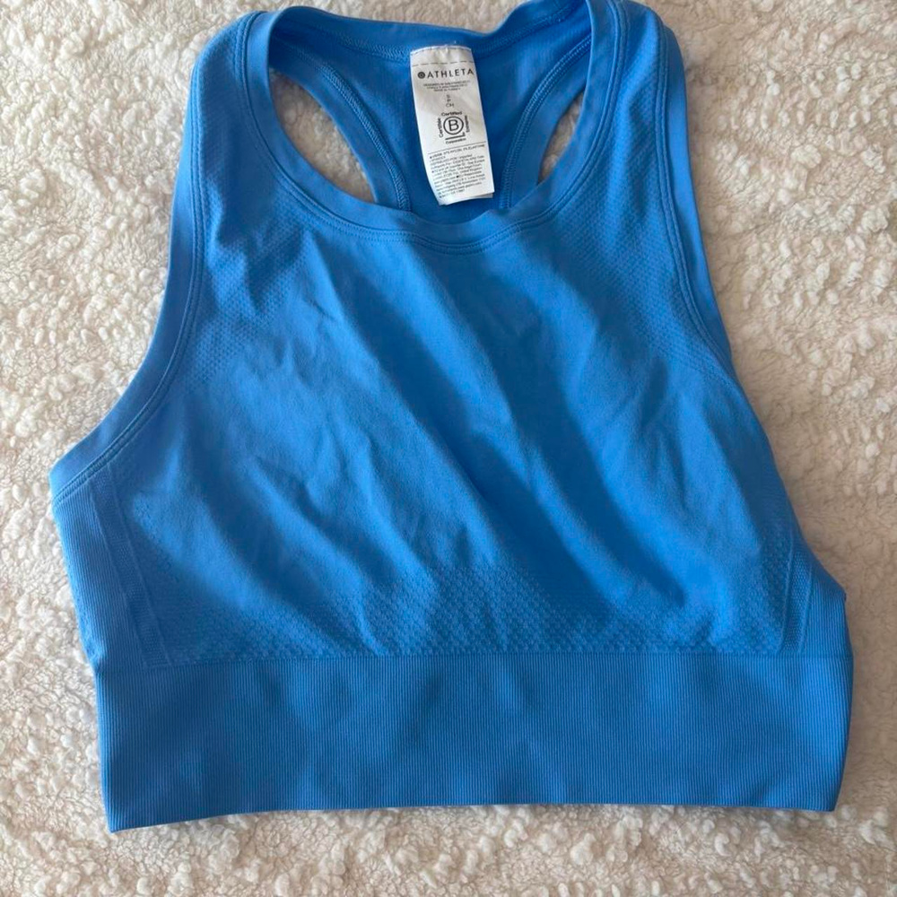 Athleta Blue Racerback Sports Bra Tank Size S